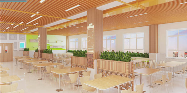 新郑学校餐厅装修设计-要营造舒适的用餐环境