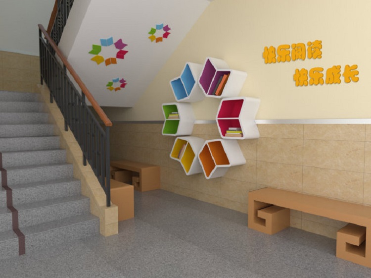 郑州校园楼梯角建设-意趣盎然的楼梯角文化设计