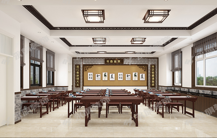 郑州校园书法教室设计效果图