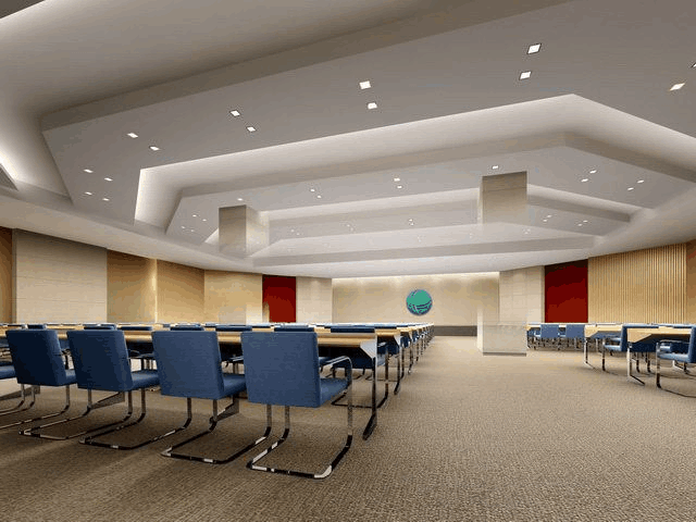郑州学校会议室装修-优秀舒适的多功能会议室设计